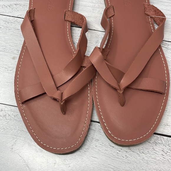 Madewell The Boardwalk Thong Sandal in Leather Dust Rose 9.5 S71 - Picture 3 of 7